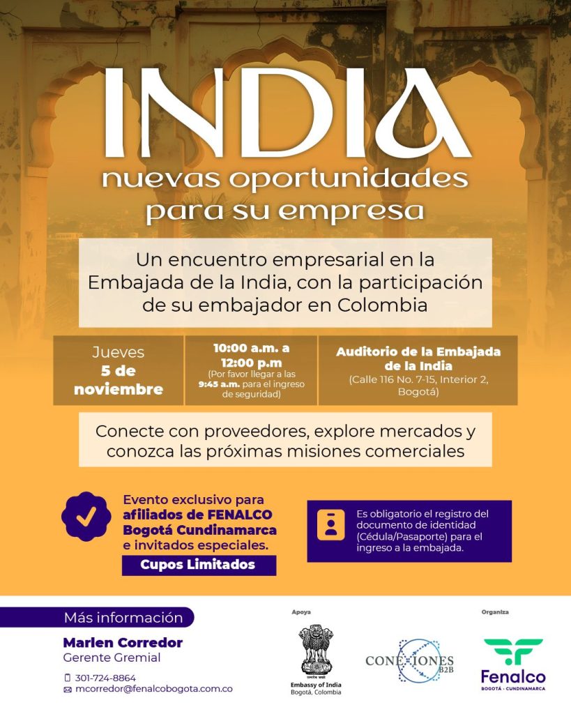 Flyer del foro empresarial India: nuevas oportunidades para su empresa